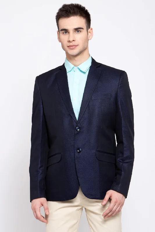 Poly Blend Navy Blue Blazer