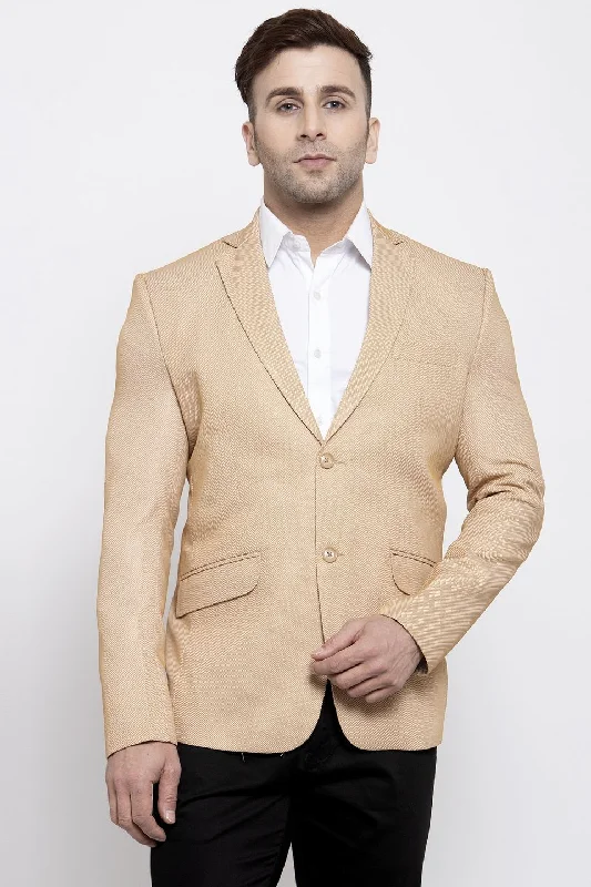 Polyester Cotton Beige Blazer