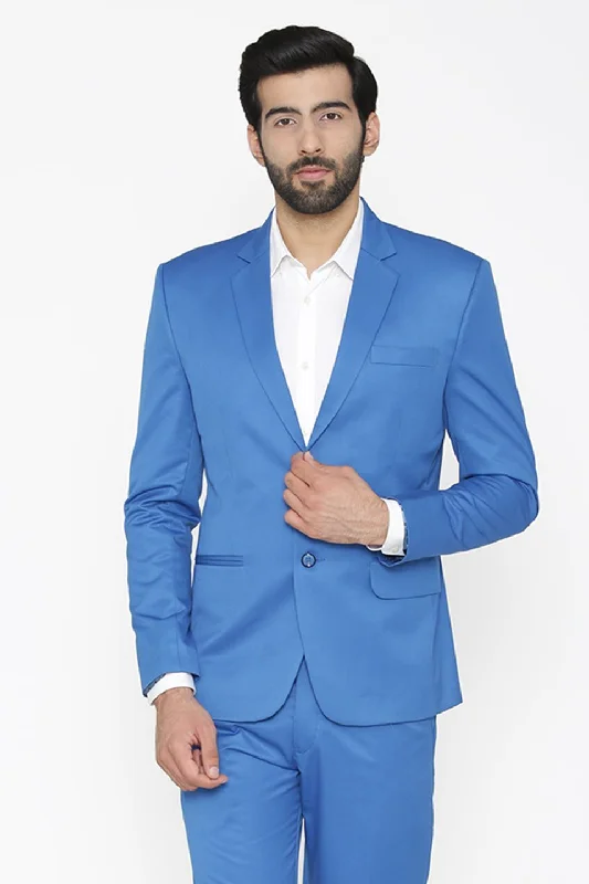 Polyester Cotton Light Blue Blazer