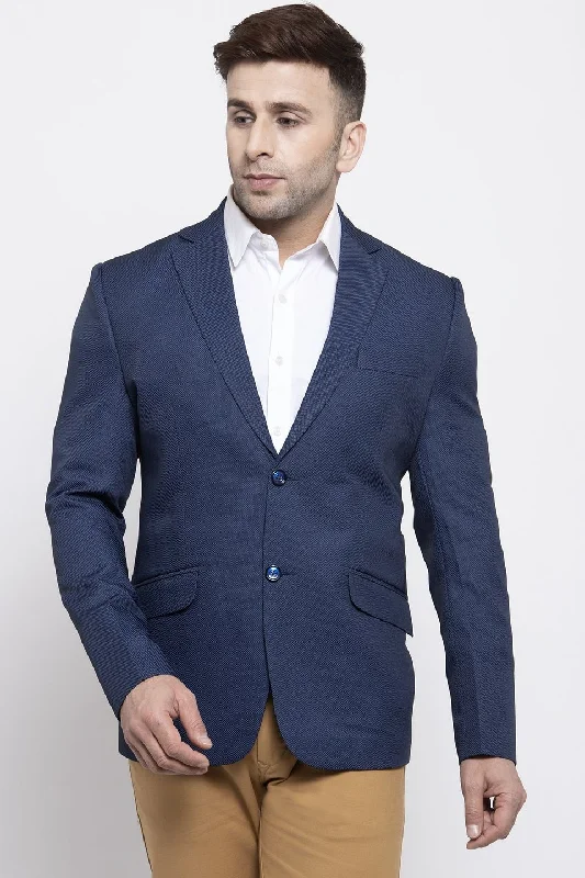 Polyester Cotton Blue Blazer