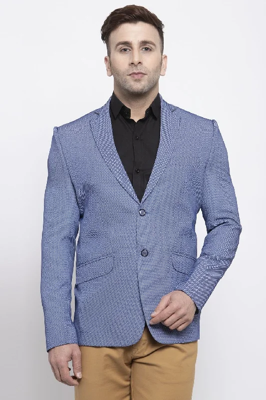 Polyester Cotton Blue Blazer