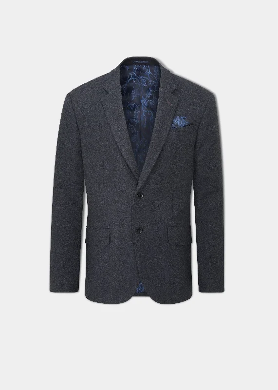 Surrey Tweed Lined Blazer In Blue - Regular Fit