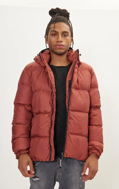 Heavy Padded Coat - Brick Red