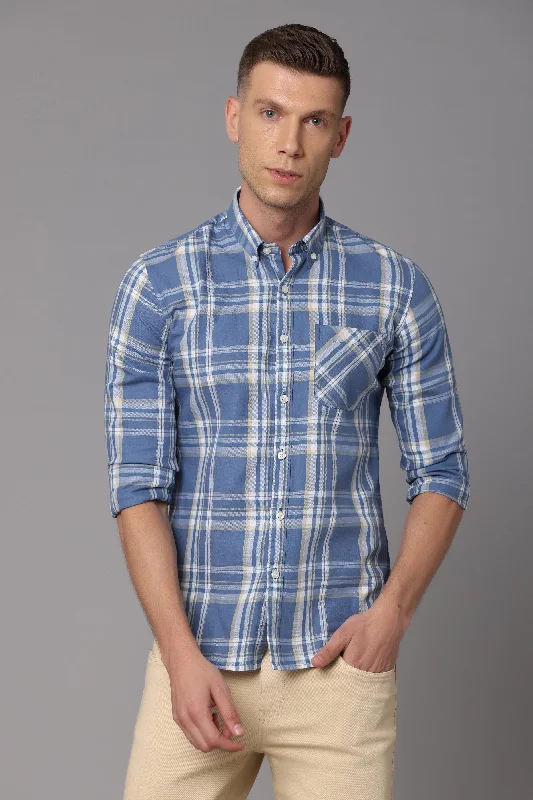 Blue Check Full Sleeve Shirt