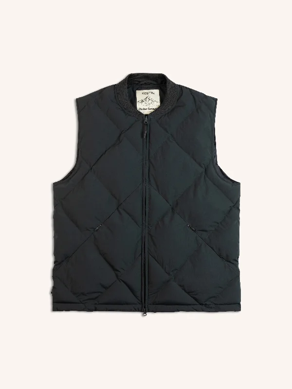 Linton Padded Vest In Charcoal Recycled Nylon