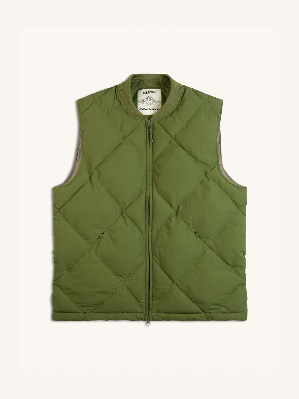 Linton Padded Vest In Grass Green Recycled Nylon