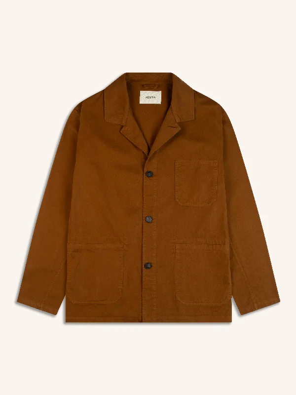 Port Jacket In Tobacco Cotton Twill