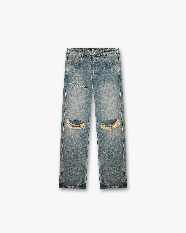 R3D Destroyer Baggy Denim - Blue Cream