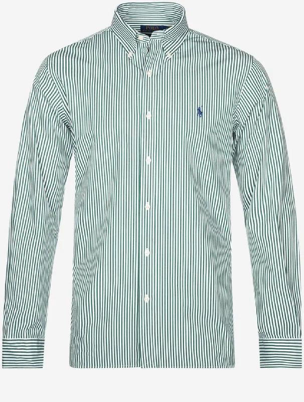 Poplin Stripe Buttondown Shirt Green