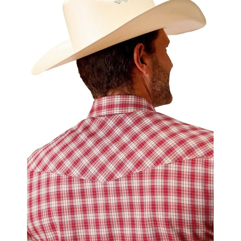 Roper Western Shirt Mens L/S Snap Plaid Red 01-001-0101-2003 RE