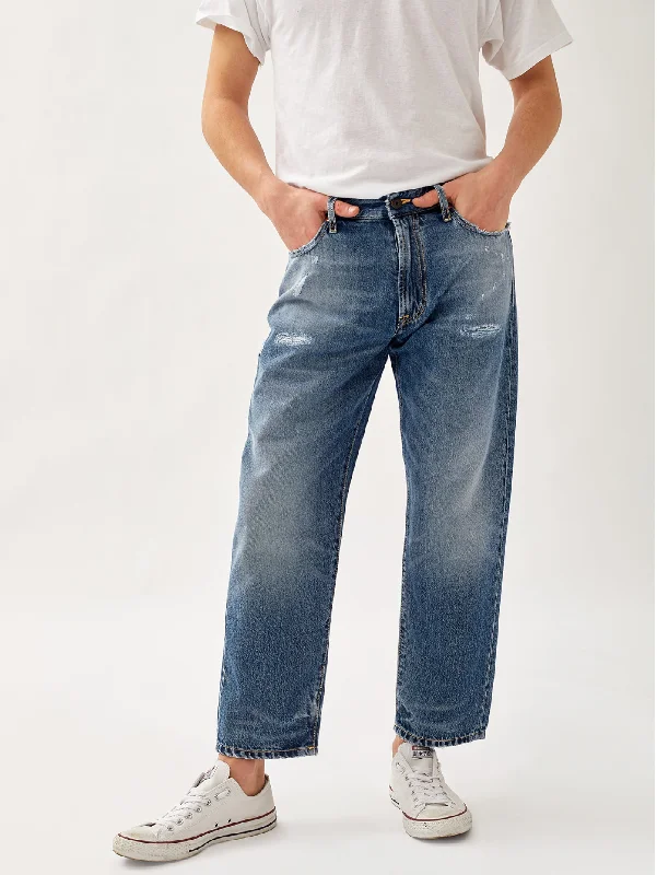 Jeans Largo Carrot Blu