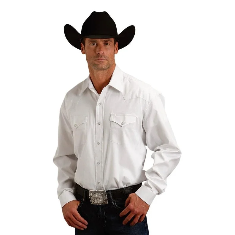 Stetson Western Shirt Mens Long Sleeve Snap White 11-001-0465-1025 WH