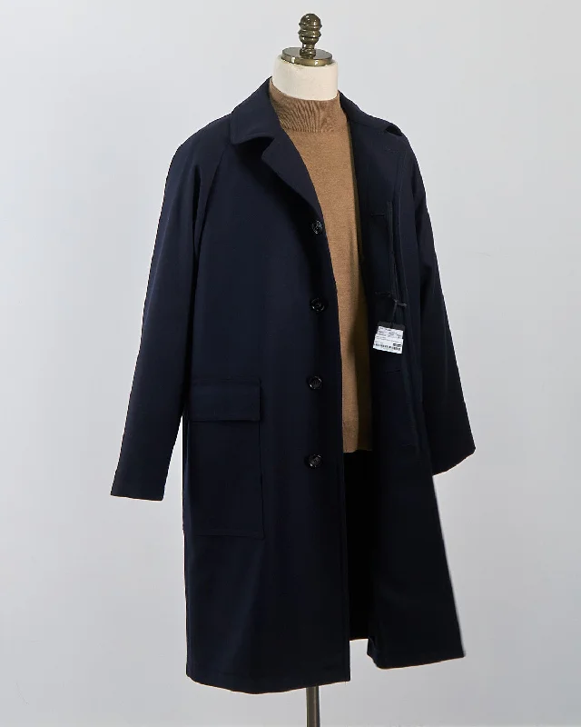 Water Repellent Serge Wool Raglan Sleeve Street Topcoat