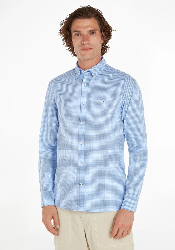 Tommy Hilfiger Flex Textured Gingham Shirt, Blue Spell