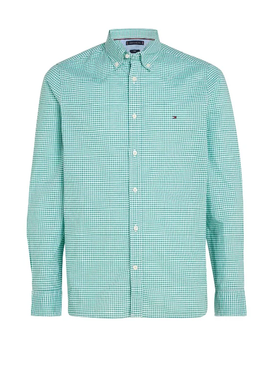 Tommy Hilfiger Flex Textured Gingham Shirt, Olympic Green