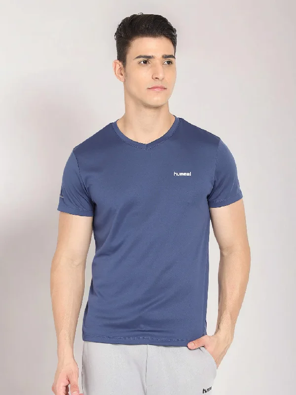 Amero V Neck Half Sleeve Solid Regular fit Polyester T-shirt for Men Comfortable Breathable Fabric Stretchable for Everyday Use Ideal for Yoga Training Gym Running or Performance