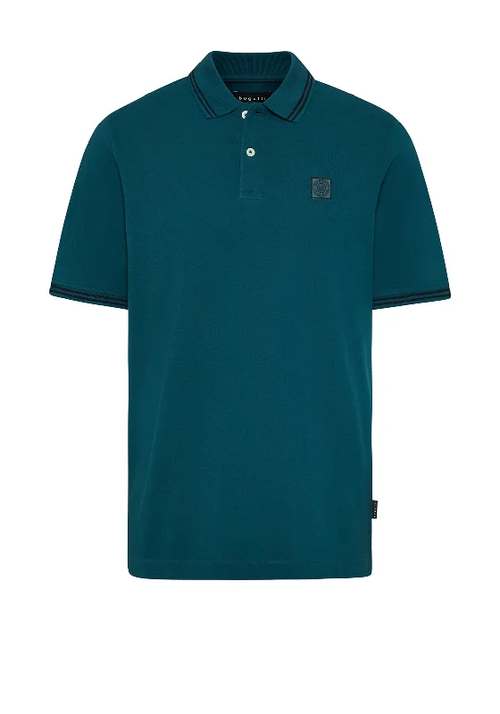 Bugatti Stripe Collar Polo Shirt, Ocean