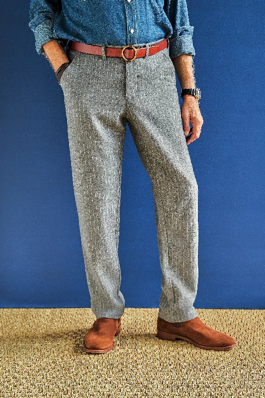 Camden Pant in Charcoal Chalk Stripe Washed Wool