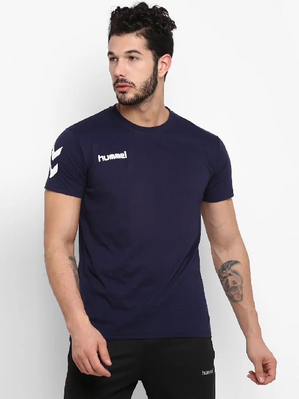 Go Cotton Round Neck Cotton Rich Half Sleeve Solid Regular fit Cottonpoly T-shirt for Men Comfortable soft Breathable Fabric Stretchable for Everyday Use Ideal for Casualwear