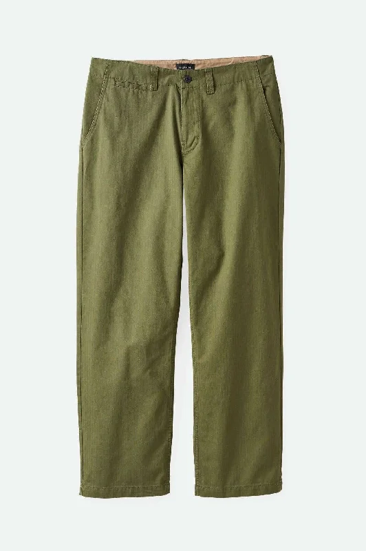 Surplus Herringbone Relaxed Trouser Pant - Olive Surplus