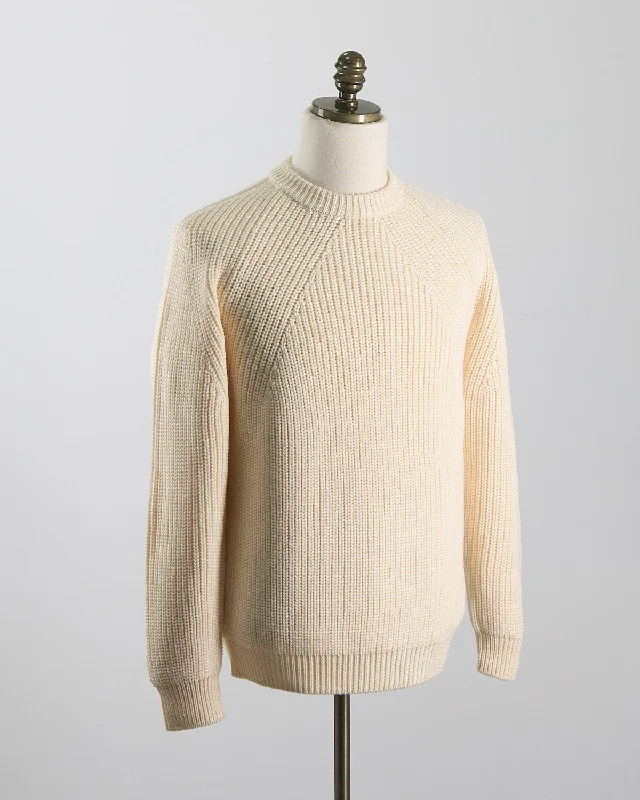 Raglan Sleeve Ribbed Signature Crewneck Sweater