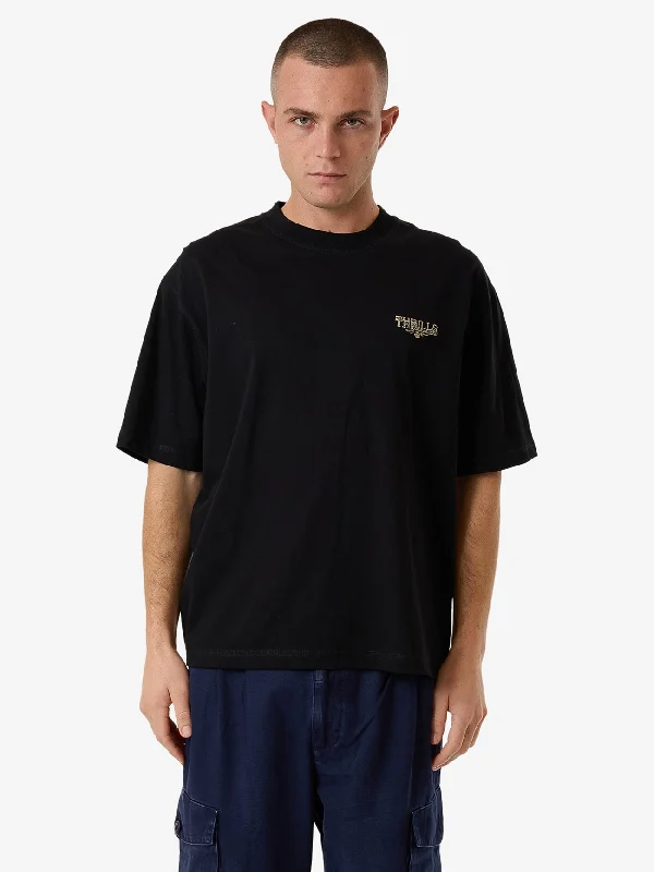 Be Adorned Box Fit Oversize Short Tee - Black