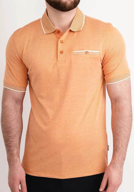 Bugatti Contrast Trim Pocket Polo Shirt, Orange