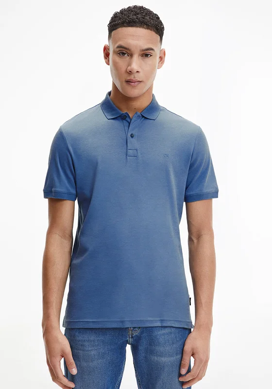 Calvin Klein Liquid Touch Polo Shirt, Iron Blue