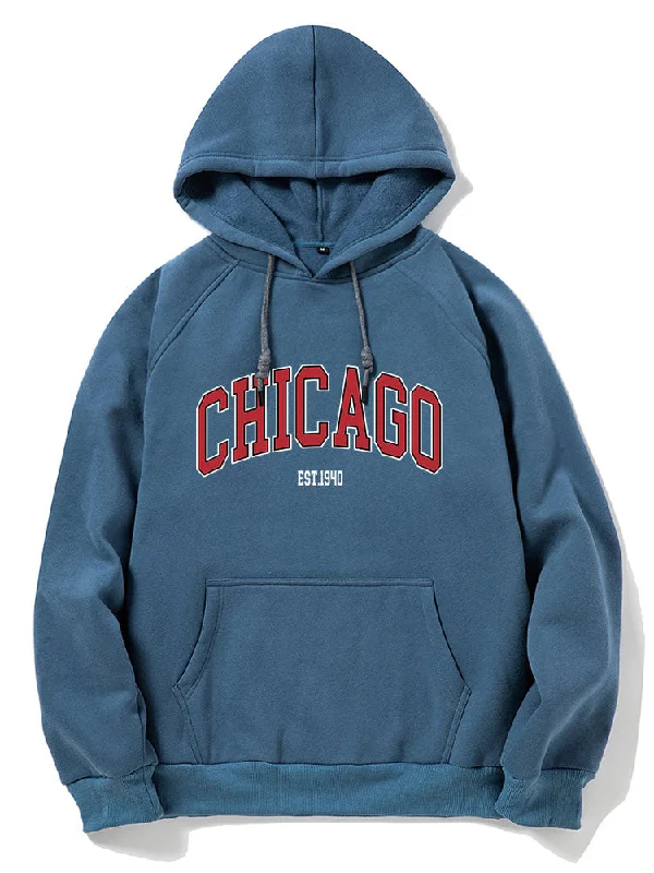 Chicago Letter Print Hoodie