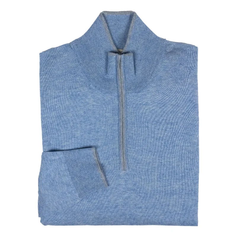 Cotton Cashmere Quarter Zip Sweater