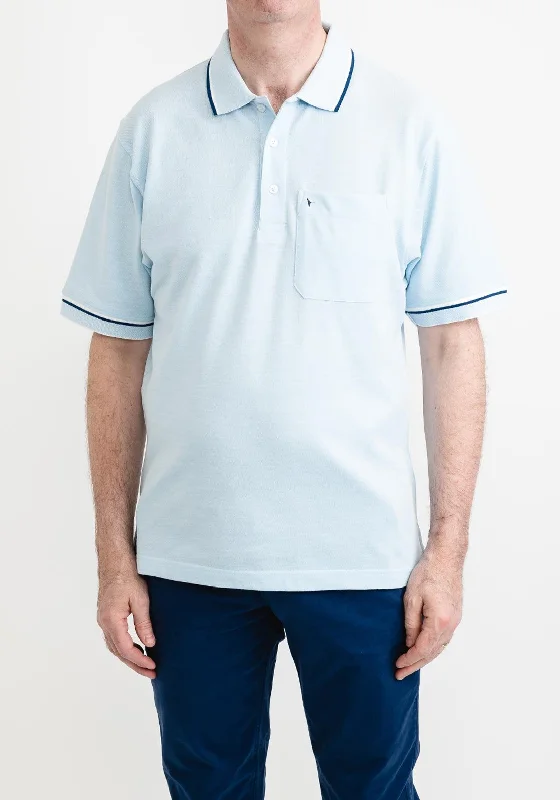 Daniel Grahame Short Sleeve Polo Shirt, Light Blue