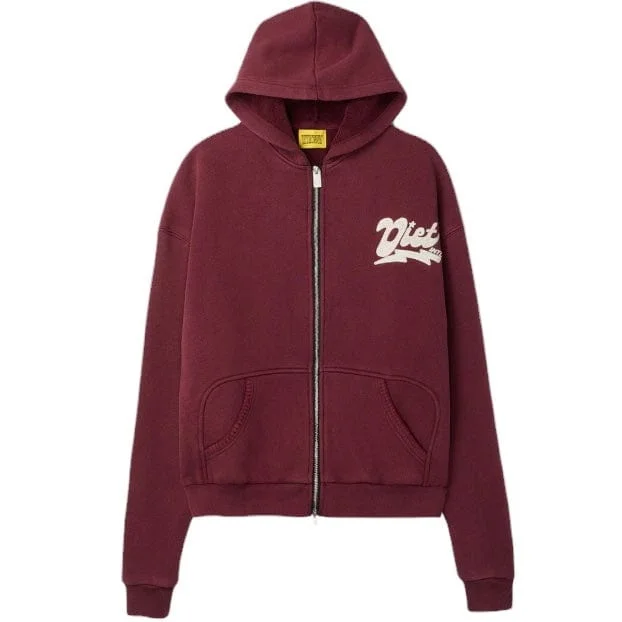 Diet Starts Monday French Terry Bolt Full Zip Hoodie (Maroon)