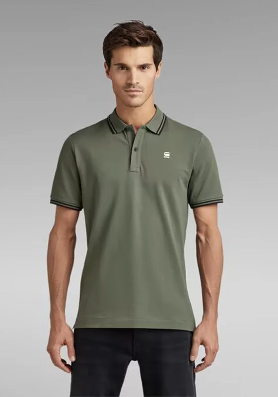 G-Star Raw Dunda Slim Stripe Polo Shirt, Hunter