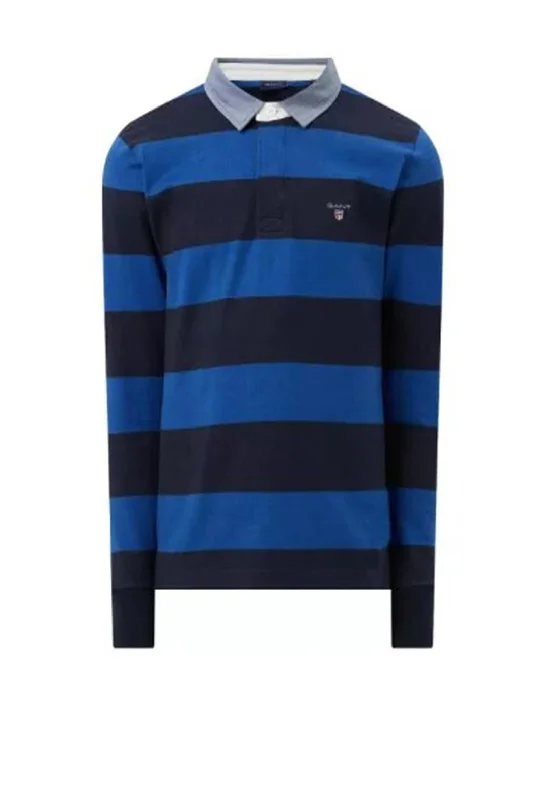 Gant Original Barstripe Long Sleeve Polo Shirt, Deep Blue