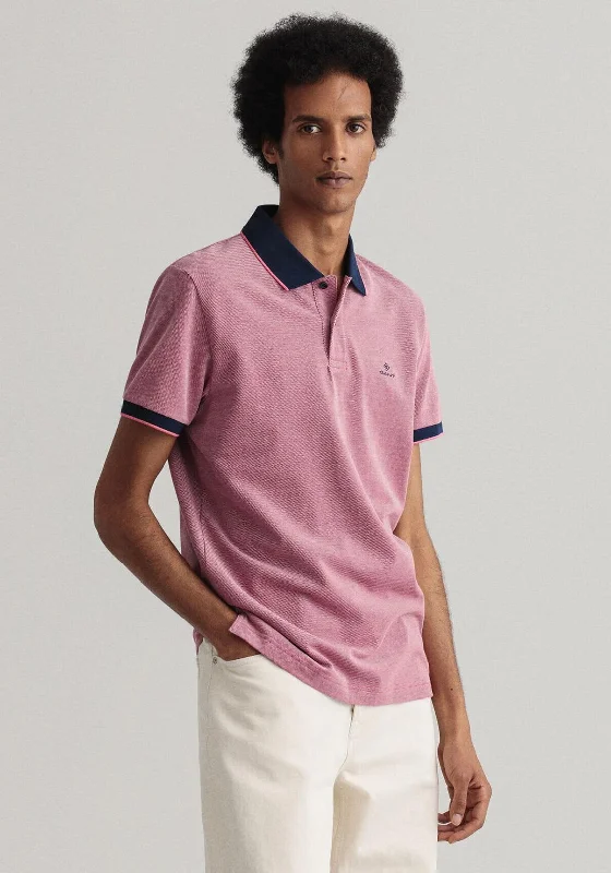 Gant Oxford Pique Polo Shirt, Sunset Pink