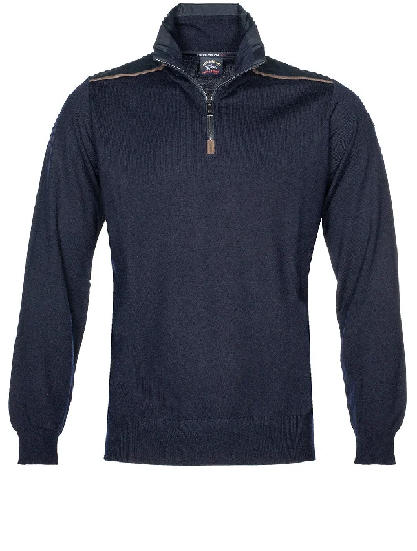 Halfzip With Detail Navy