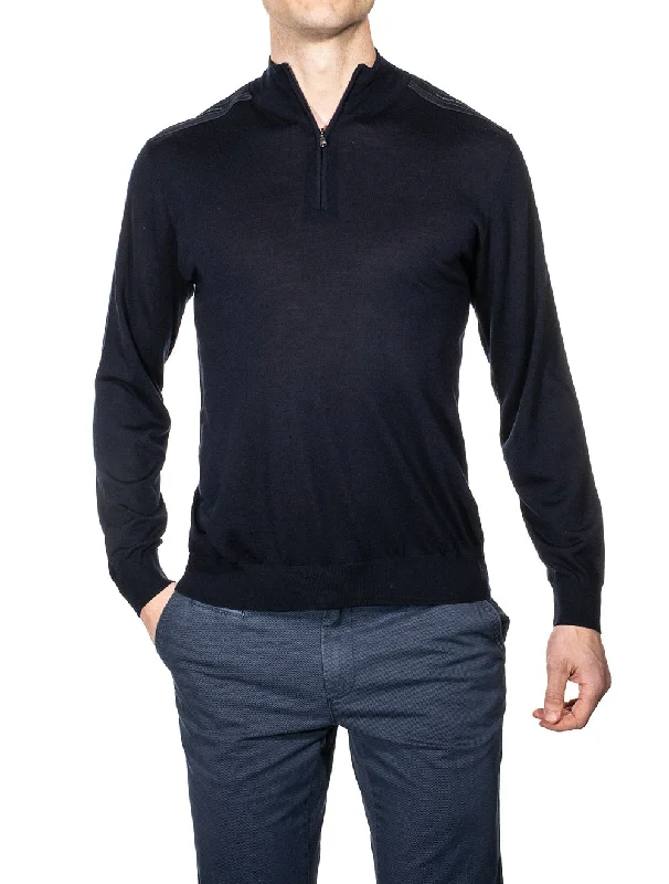 Zip Fastening Turtleneck Navy