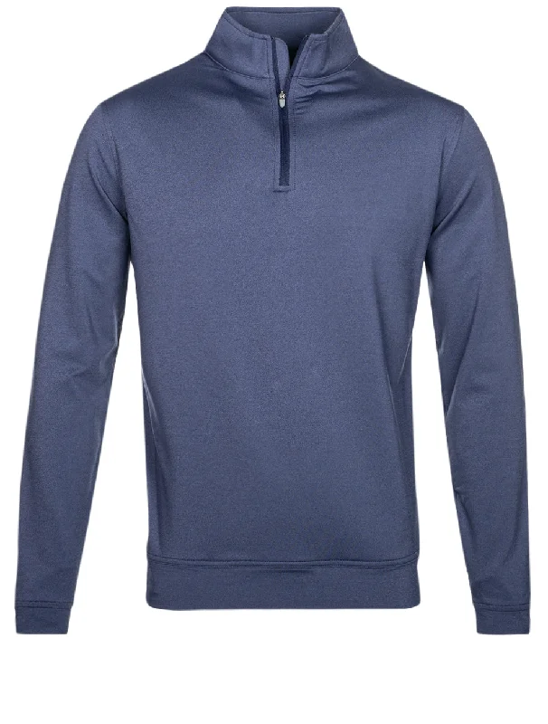 Perth Performance Melange Half Zip Navy