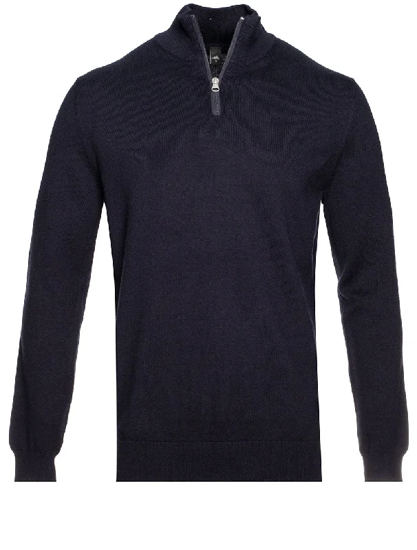 Half Zip Mockneck Pullover Navy Blue